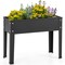 Costway 24" Raised Garden Bed with Legs Metal Elevated Planter Box Drainage Hole Backyard Green/Black